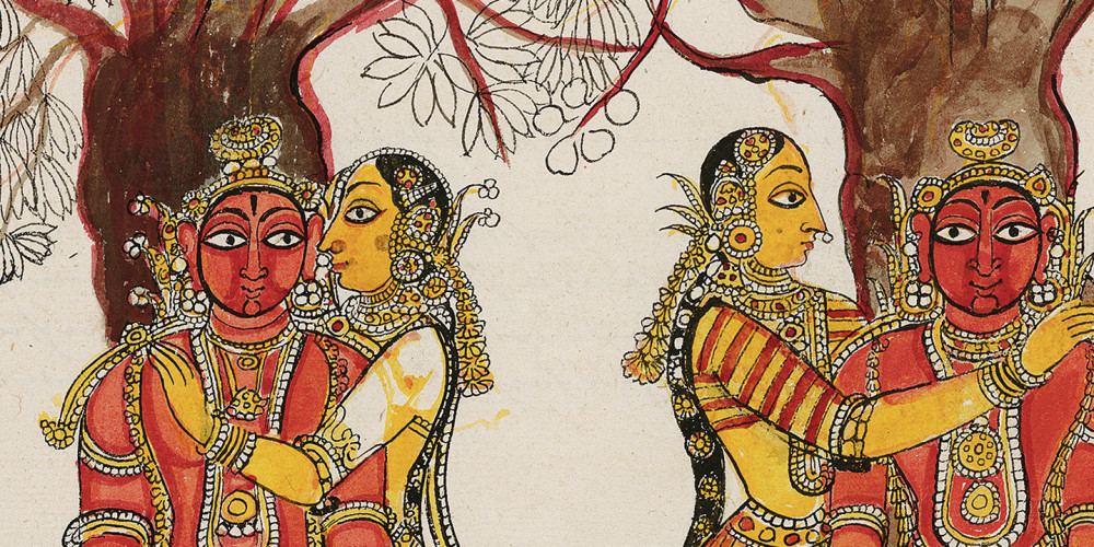 Vishnu, sous l’aspect de Buddha, séduit les épouses des Tripura