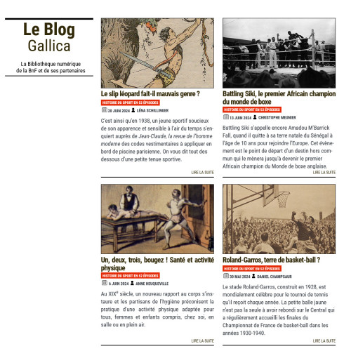 [Vignette] Blog Gallica Histoire du sport en 52 épisodes