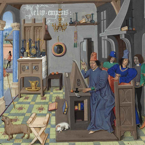 Charles le Téméraire rend visite à David Aubert dans son scriptorium
