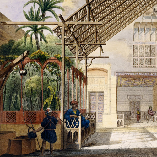 Le Caire : vue d’un casin sur le canal El Khalyc hors la porte Bab-el-Charyeh 