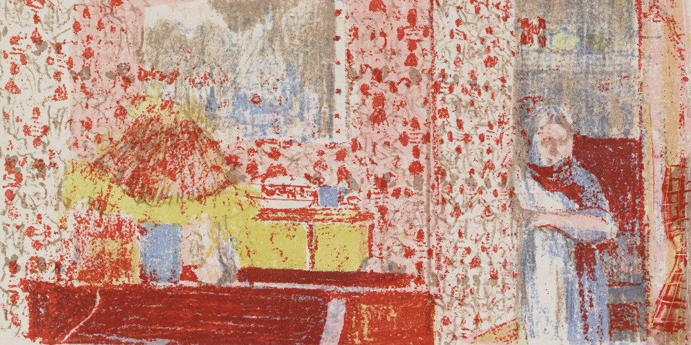 Intérieur aux tentures roses I