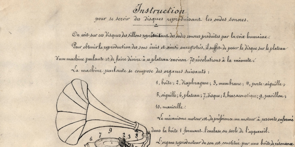 Instructions pour se servir des disques reproduisant les ondes sonores