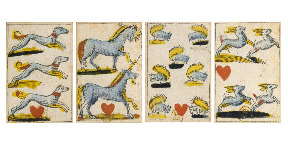 Jeux de cartes animalier fantaisie : coeur