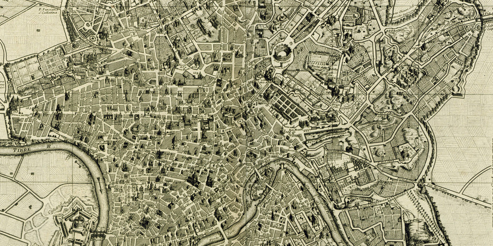 Plan nouveau de la ville de Rome par Nicolas de Fer en 1713
