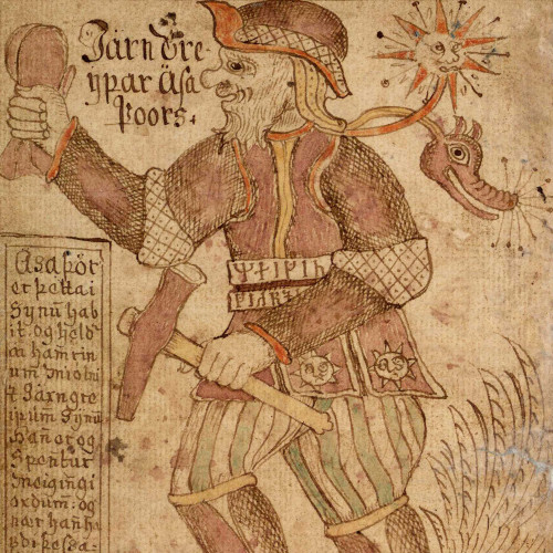 Thor portant son marteau Mjöllnir et sa ceinture de force
