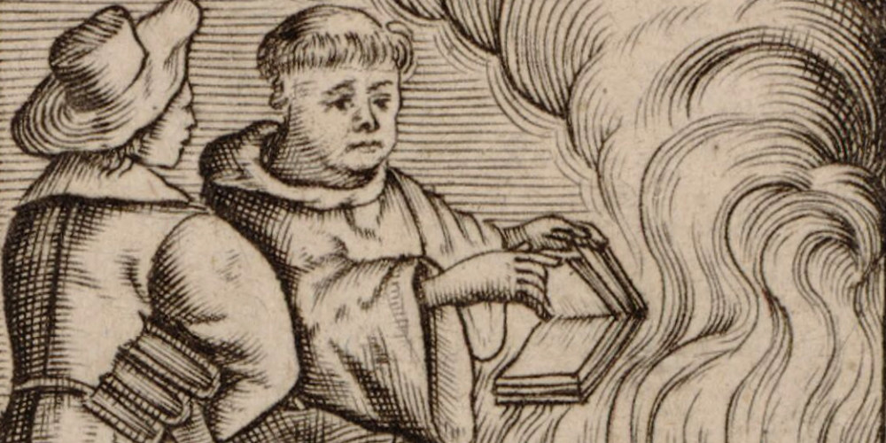 Luther brûle la bulle papale qui le condamne