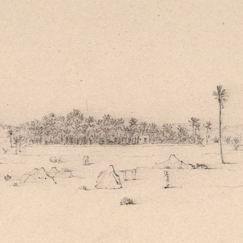 Vue des bourgades de Touggourt & de Nelza, prise de la route de Touggourt à Temasin, 5 décembre 1885