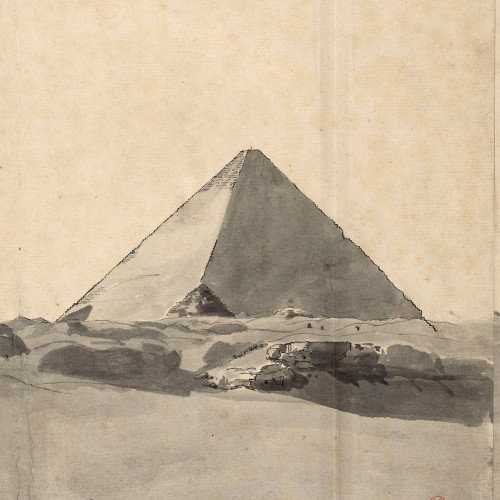 Au pied des pyramides de Gizéh, le 8 octobre 1828
 