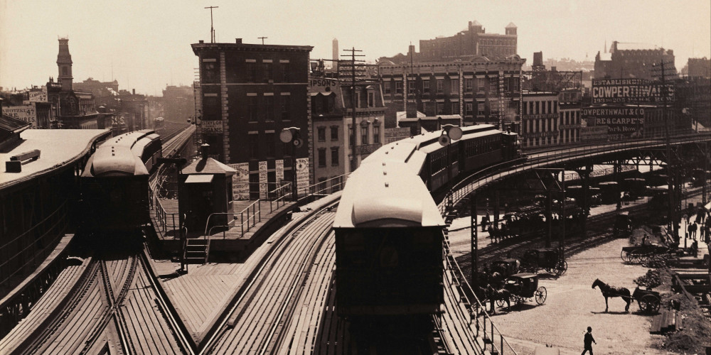 Elevated Rail Road à Chatham Square (New York)