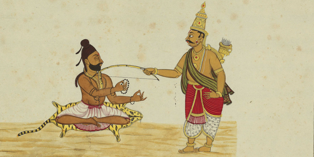 Parikshit rencontre le brahmane Shamika et lui demande à boire.