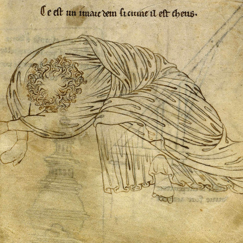 Plan du chevet de Vaucelles - Christ chutant