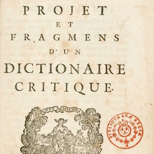 Projet et fragments d’un Dictionnaire critique