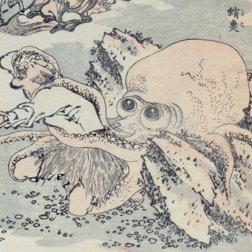 Pieuvre géante qui engloutit un pêcheur