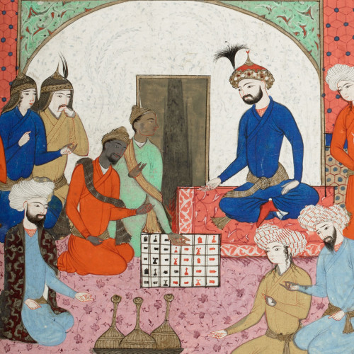 Présentation au roi sassanide Chosroès du jeu d'échec importé récemment d'Inde