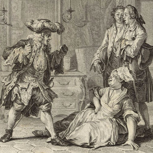 Moreau le Jeune, M. Jourdain et Nicole dans Le Bourgeois gentilhomme, 1773
