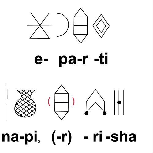 Trois noms propres en écriture élamite linéaire : Shilhaha, Eparti et Napiresha