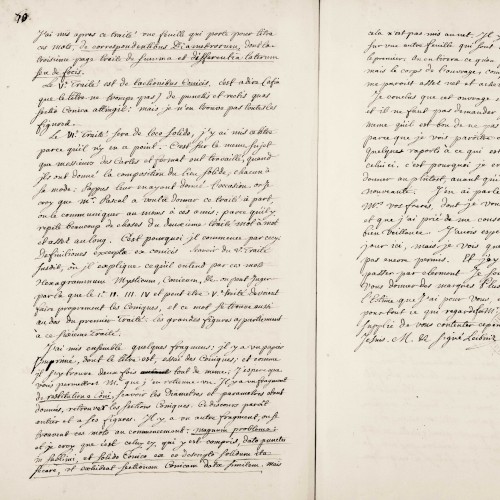 Lettre de Leibniz à Étienne Périer « sur quelques manuscrits de M. Pascal touchant les sections coniques »
