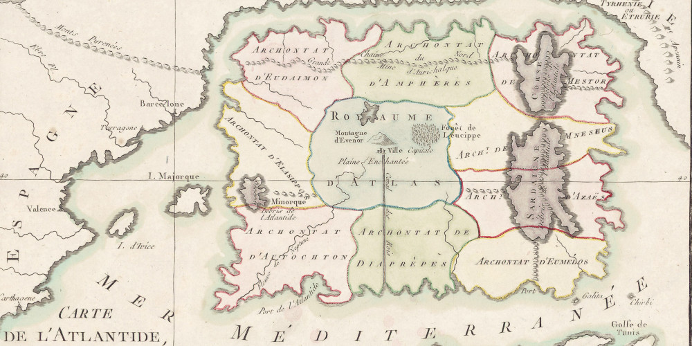 Carte de l’Atlantide d’après Platon et Diodore de Sicile