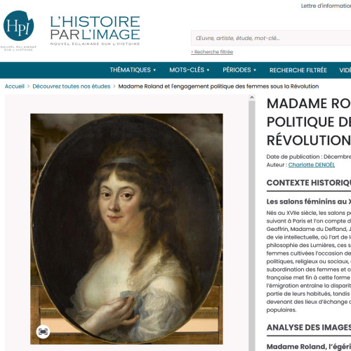 Histoire par l'image : Madame Rolland et l'engagement politique des femmes sous la révolution.