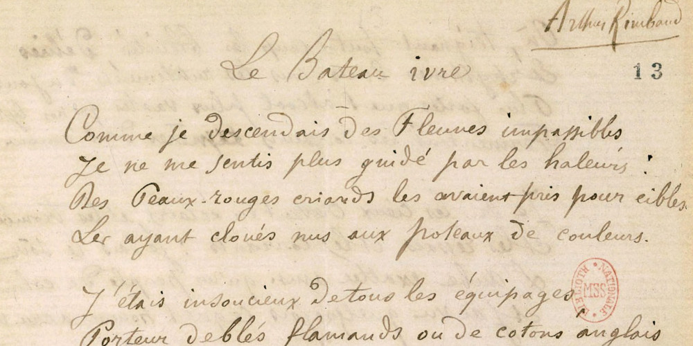 Première page du manuscrit du Bateau ivre