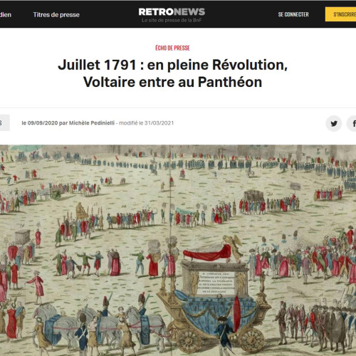 La panthéonisation de Voltaire sur RetroNews-BnF