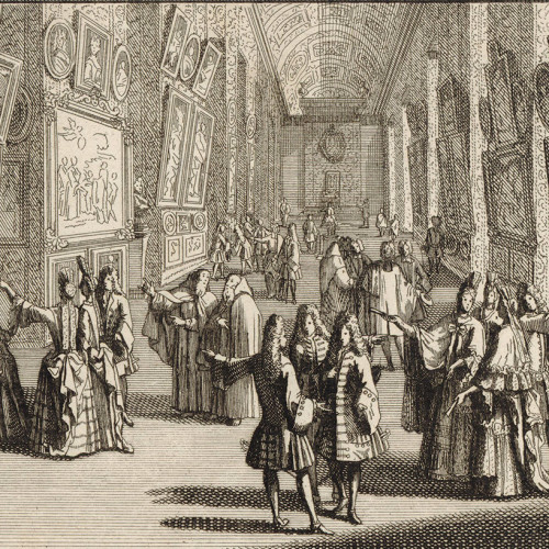 Exposition des ouvrages de peinture et de sculpture par Mrs de l'Académie dans la galerie du Louvre, vers 1699