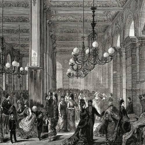 Inauguration des Grands magasins du Louvre, la galerie des soieries