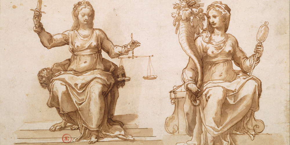 Deux Vertus : la Justice et la Prudence