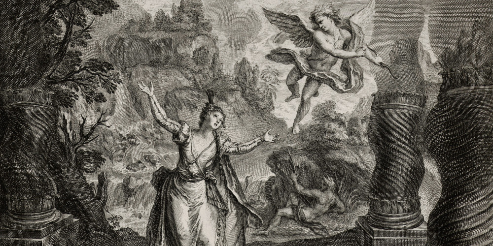 Charles Coypel, L’Amour s’envole et le palais s’évanouit, Psiché, acte IV scène 3, [1726]