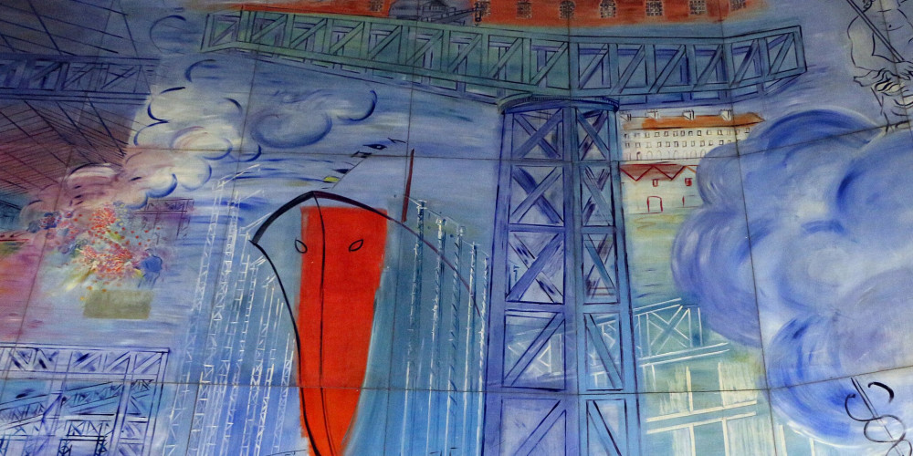 La Fée Électricité : La grue et le paquebot
