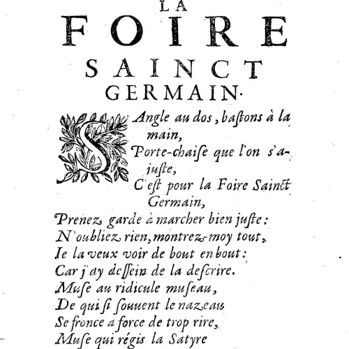 La Foire Sainct-Germain, dédiée à Monsieur