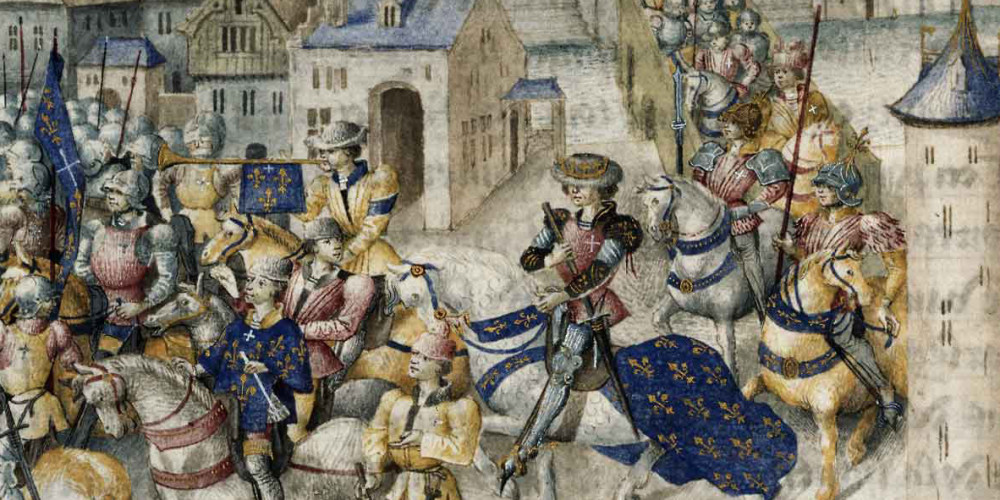 Départ en croisade de l’armée française, conduite par le roi Philippe VI