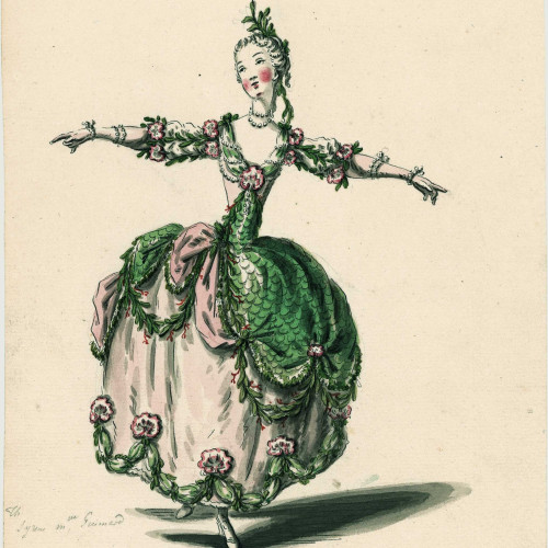 Costume de sirène pour Mlle Guimard pour Le Ballet des sens (Jean-Joseph Mouret)