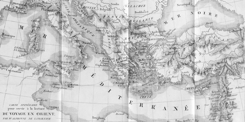 Carte du Voyage en Orient de Lamartine