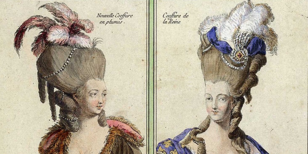 Portraits de Marie-Antoinette illustrant des coiffures