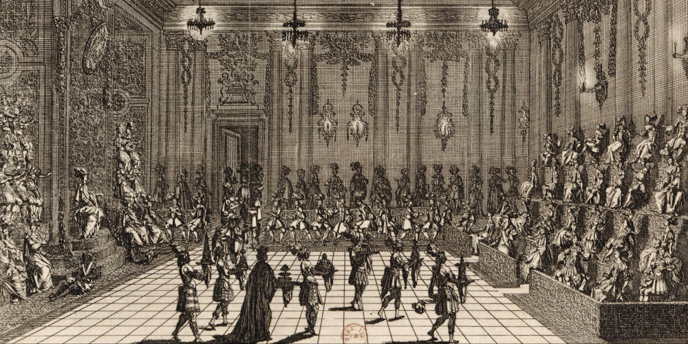Jacques Lepautre d’après Jean Berain, Salle du bal donné à la cour pendant le carnaval de l’année 1683
