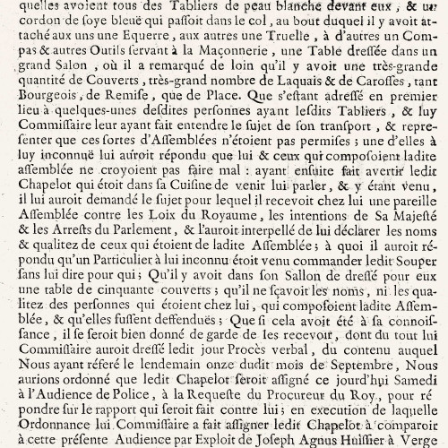 1737 : le chef de la police parisienne interdit les réunions de francs-maçons