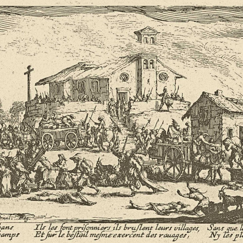 Pillage et incendie d’un village