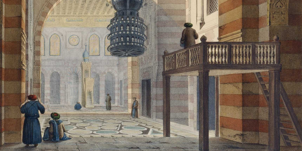 Le Caire. Vue intérieure de la mosquée Kaid-Bey