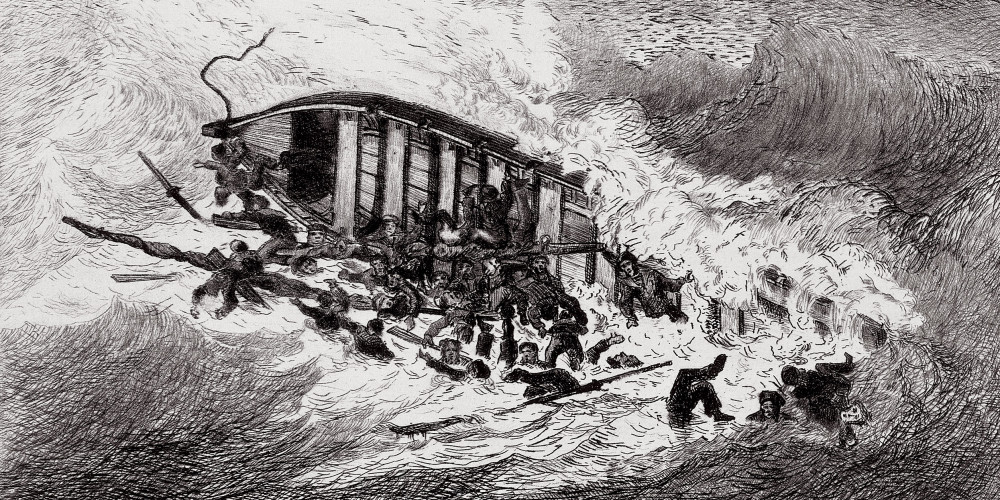 Canot retourné par la mer