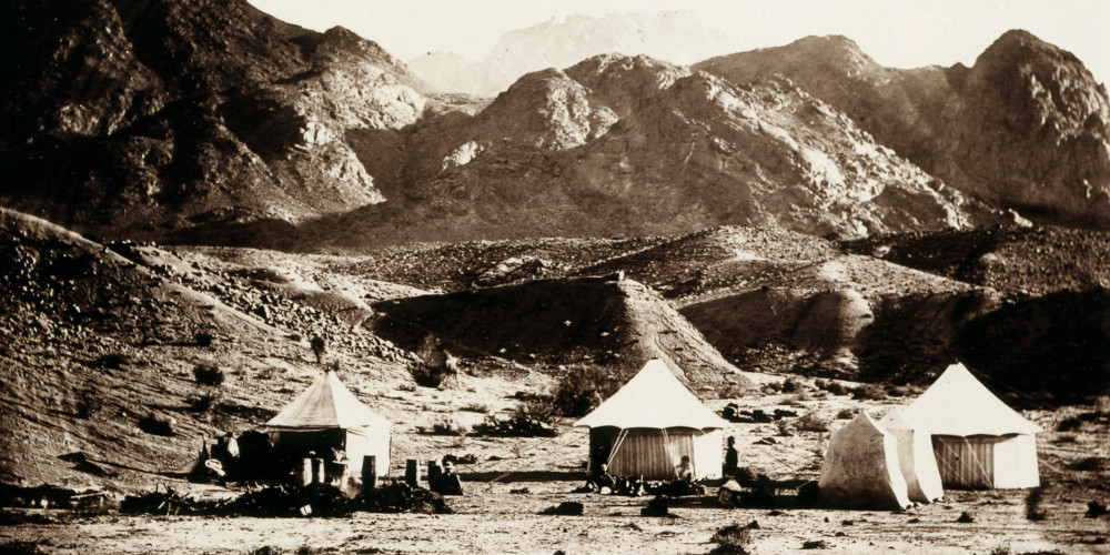 Camp du photographe Albert Goupil avant le Sinaï 