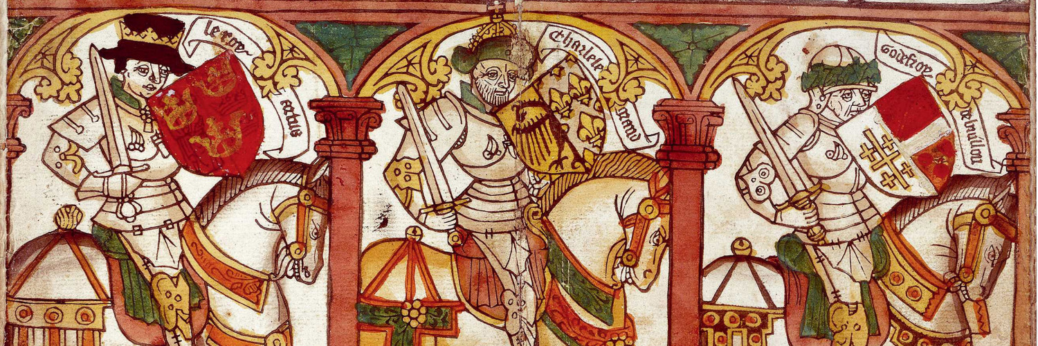 Les Neuf Preux : Arthur, Charlemagne et Godefroy de Bouillon