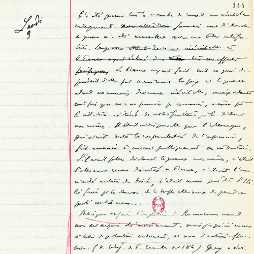 Raymond Poincaré, notes journalières