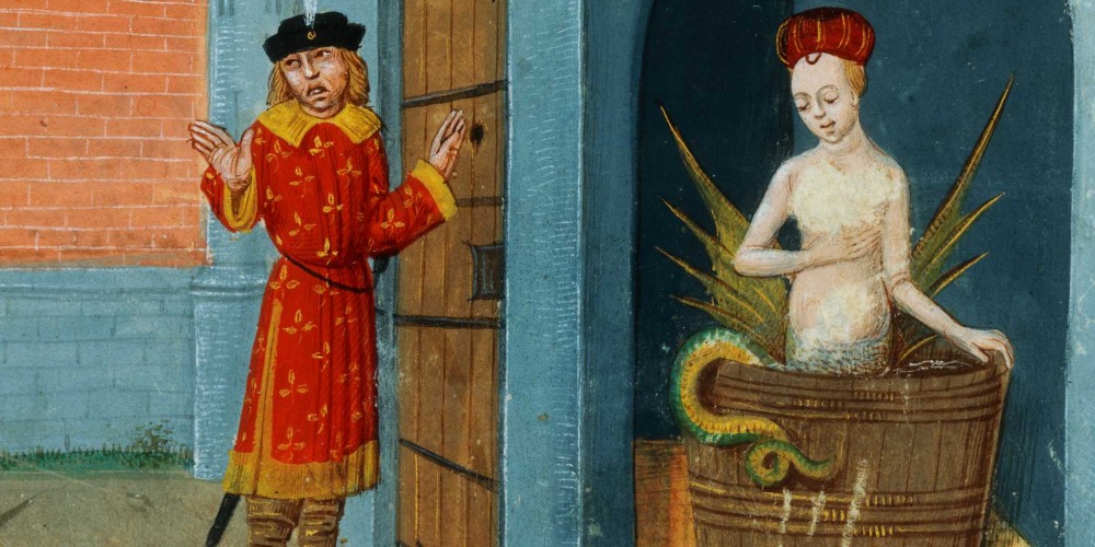Mélusine en son bain, épiée par son époux