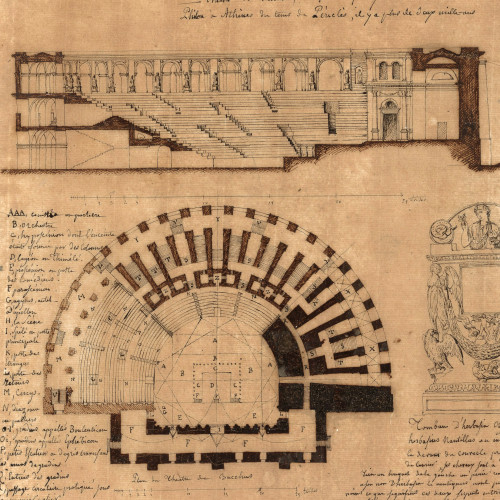 Le théâtre de Bacchus à Athènes et un théâtre romain