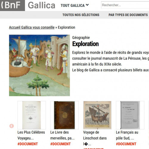 Sélection Gallica sur l'exploration
