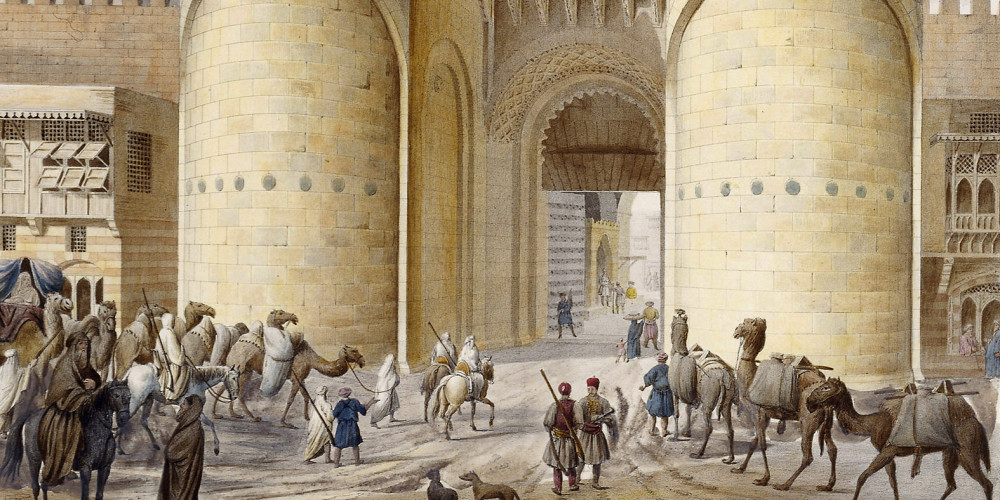 Le Caire : vue de la porte Bab-el-Fotouh 