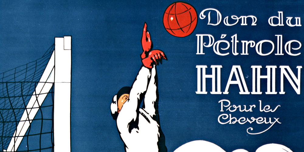 Affiche pour un match de football sponsorisé par Petrol Hahn