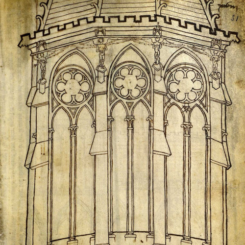 Élévation extérieure des chapelles absidales de la cathédrale de Reims