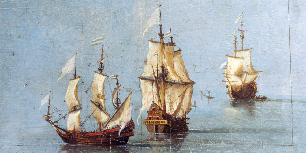 Vaisseaux hollandais à l’est de l’île des Larrons